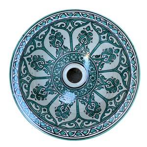 Handmade and hand painted Moroccan ceramic sink/washbasin. Moroccan washbasin handmade.ceramics sink