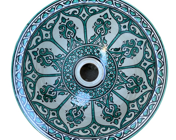 Handmade and hand painted Moroccan ceramic sink/washbasin. Moroccan washbasin handmade.ceramics sink