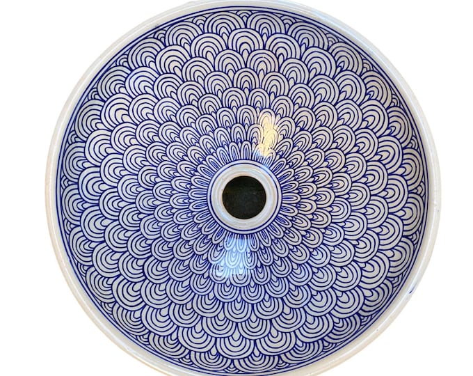 Moroccan ceramic basin/sink from Fes, handmade and hand painted. Moroccan ceramics sink handmade, hand painted.