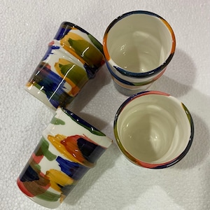 Set of 4 Tea glasses / coffee, handmade and hand painted / Moroccan cup, Moroccan tea glasses