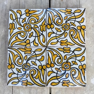 Moroccan Zellige, Moroccan tiles handmade and hand painted, decorative tiles 10/10 cm, Moroccan tiles.