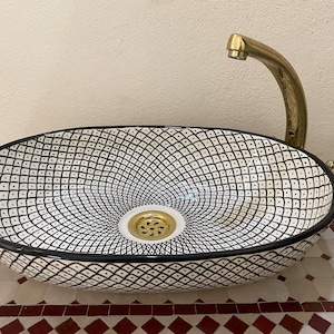 Handcrafted Oval Ceramic Basin - Farmhouse Style