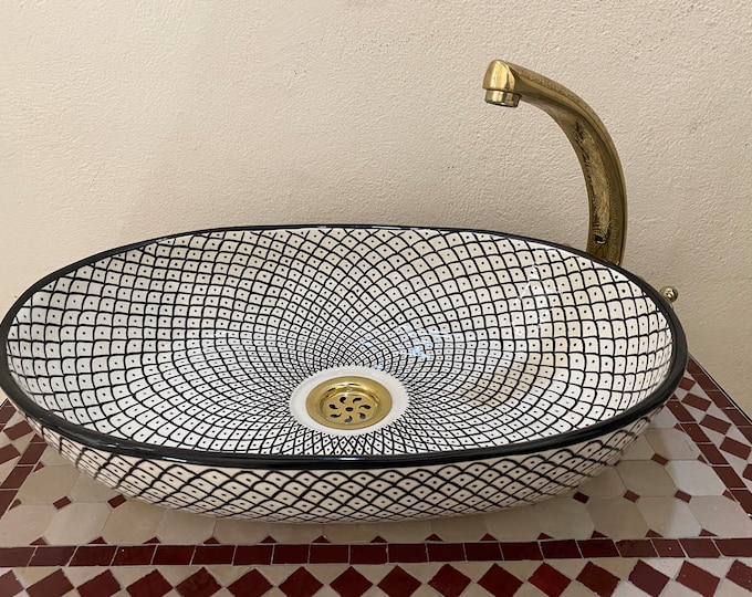 Handcrafted Oval Ceramic Basin - Farmhouse Style