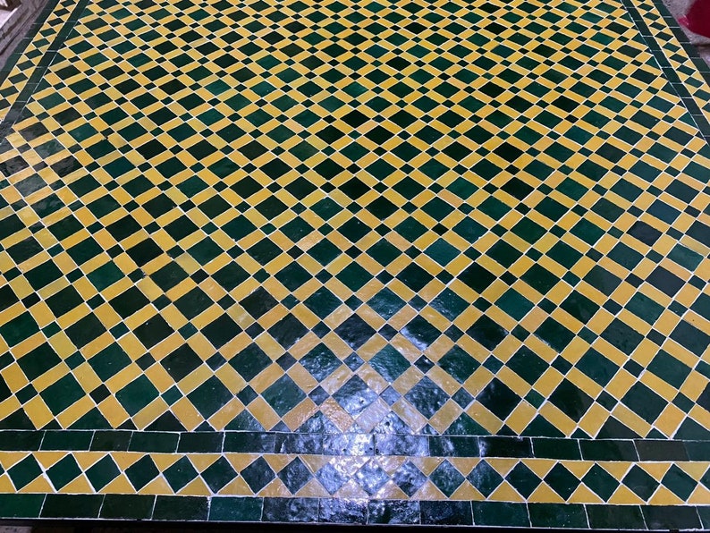 Authentic Handcrafted Rectangular Moroccan Mosaic Table image 3