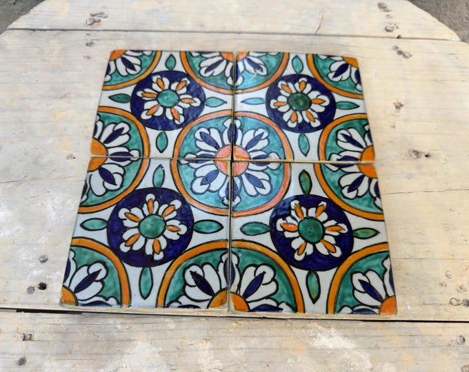 Handmade Moroccan Zellige Tiles – Hand Painted Ceramic with Reinterpreted Traditional Patterns – Wood-Fired Artisan Tiles from Fez