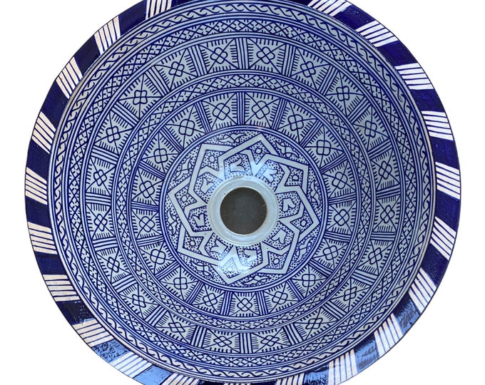 Moroccan ceramic basin/sink from Fes, handmade and hand painted. Moroccan ceramics sink handmade, hand painted.