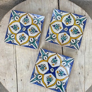 6*6 inches, Moroccan Zellige, Moroccan tiles handmade and hand painted, decorative tiles 15/15 cm, Moroccan tiles.