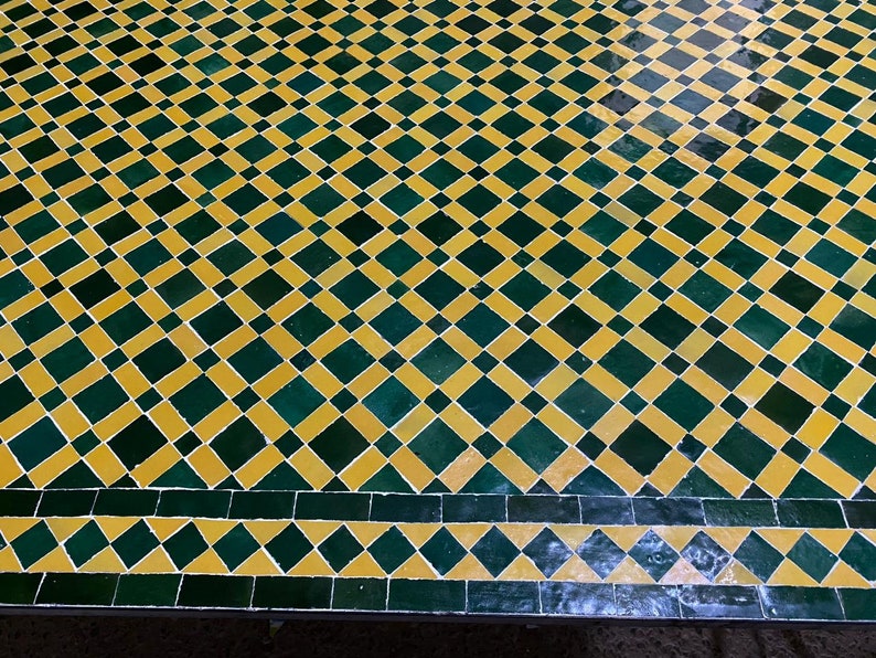 Authentic Handcrafted Rectangular Moroccan Mosaic Table image 4