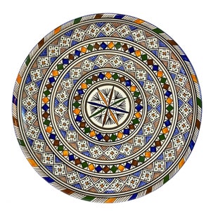 Handmade Moroccan pottery pie dish. Flat dish/ cake dish/flat dish.