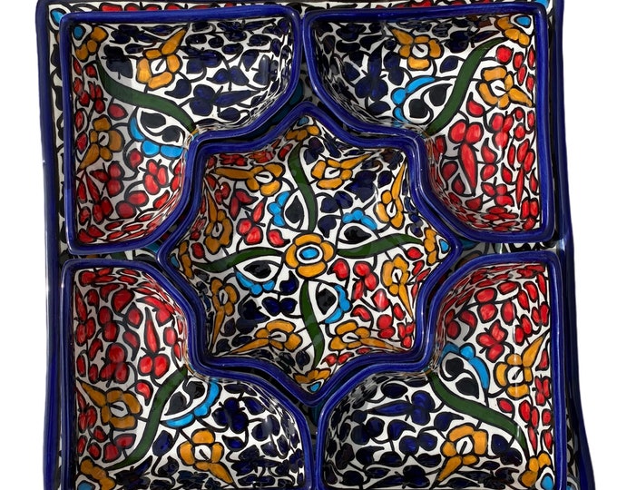 handmade and hand painted moroccan appetizer set. handmade and hand painted moroccan appetizer set