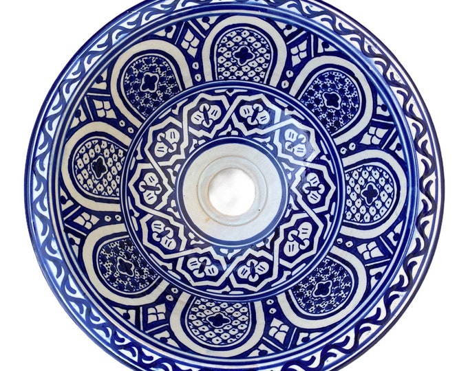 Handmade and hand painted Moroccan ceramic sink / washbasin. Moroccan washbasin handmade.ceramics sink