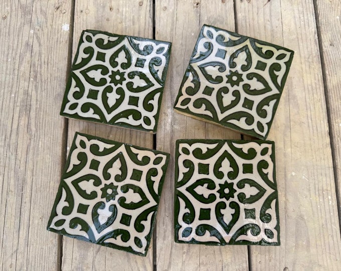 Authentic Handmade Moroccan Tiles: Green Beauty Fired in Wood Oven