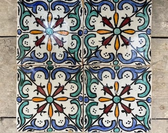 Exquisite Handmade Moroccan Tiles: Artisan Crafted, Hand-Painted Home Decor