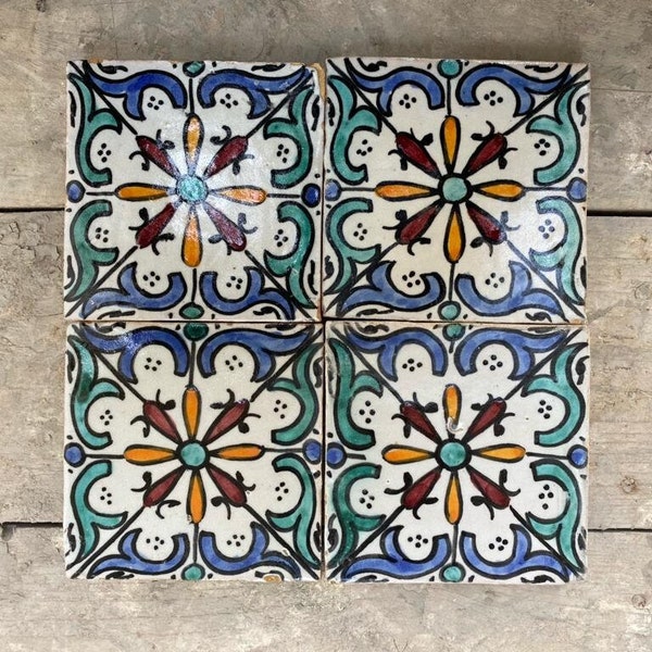 Exquisite Handmade Moroccan Tiles: Artisan Crafted, Hand-Painted Home Decor