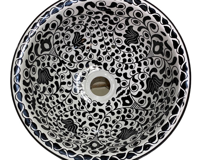 Moroccan ceramic sink, handmade and hand painted/ handmade washbasin/ ceramic washbasin/Moroccan washbasin.