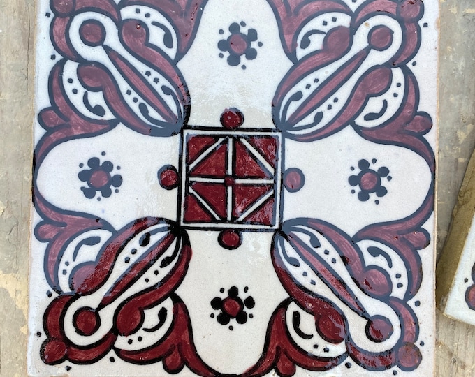 6 * 6 inches, Moroccan zellige, Moroccan tiles handmade and hand painted, decorative tiles 15/15 cm, Moroccan tiles.