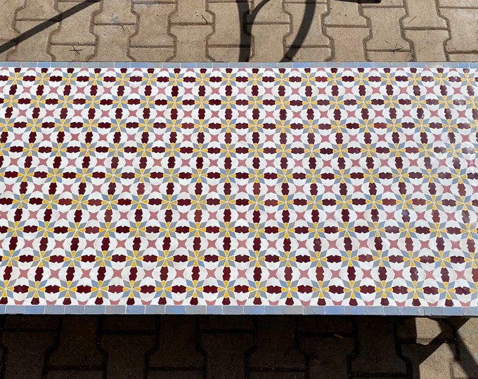Handmade Moroccan Rectangular Mosaic Table for Dining and Low Table