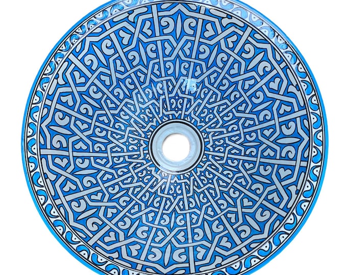 Moroccan ceramic sink, handmade and hand painted/ handmade washbasin/ ceramic washbasin/Moroccan washbasin.