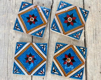 Authentic Handmade Moroccan Tiles: Hand-Painted Elegance Fired in Wood Oven