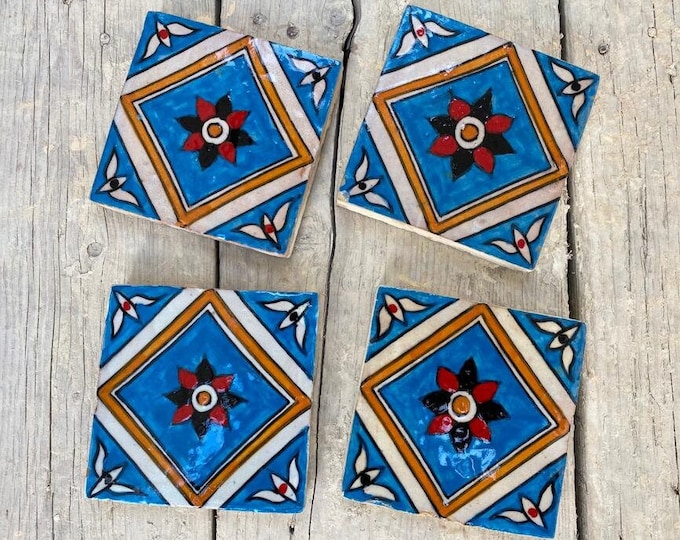 Authentic Handmade Moroccan Tiles: Hand-Painted Elegance Fired in Wood Oven