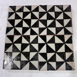 Moroccan Zellige, Moroccan tiles handmade and hand painted, decorative tiles 10/10 cm, Moroccan tiles.