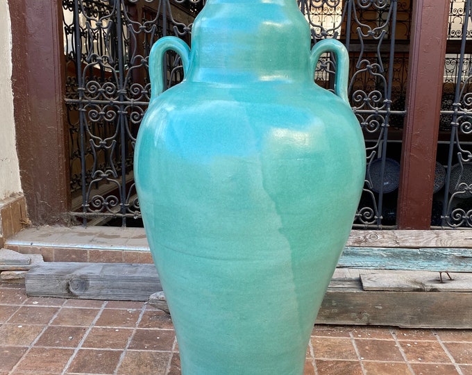 Large rustic vase in Fes pottery / handmade vase / vase made in the old way.