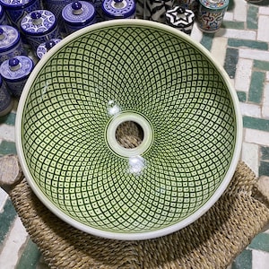 Moroccan ceramic sink, handmade and hand painted/ handmade washbasin/ ceramic washbasin/Moroccan washbasin.