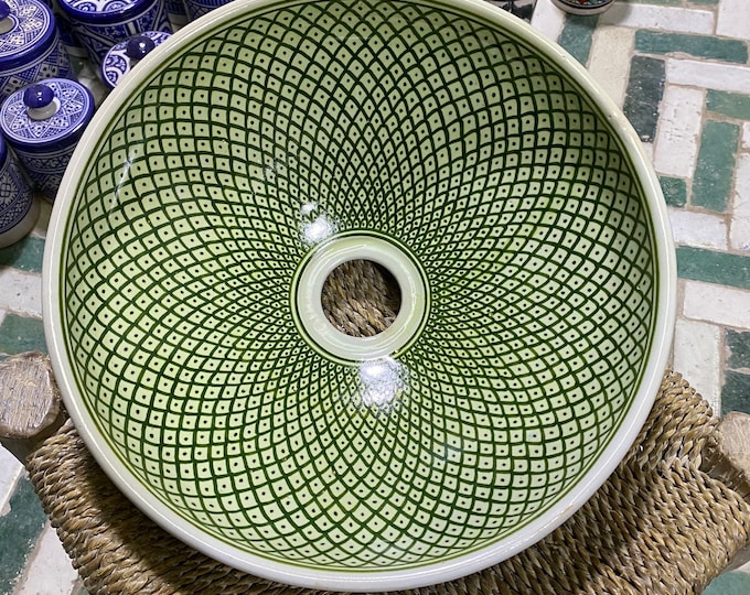 Moroccan ceramic sink, handmade and hand painted/ handmade washbasin/ ceramic washbasin/Moroccan washbasin.