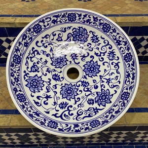Moroccan ceramic sink, handmade and hand painted/ handmade washbasin/ ceramic washbasin/Moroccan washbasin.