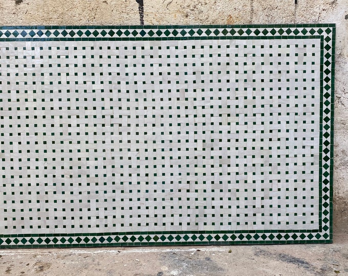 Dinning table-mosaic table-Zelig table-handmade Moroccan mosaic table-outdoor/indoor table-rectangular mosaic table