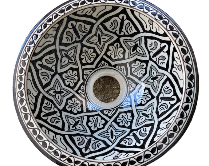 Moroccan ceramic sink, handmade and hand painted/ handmade washbasin/ ceramic washbasin/Moroccan washbasin.