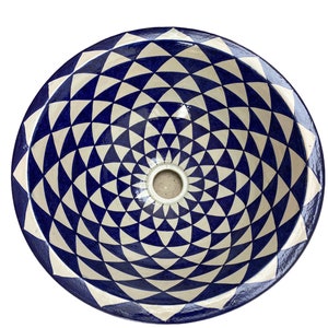 Handmade Fes pottery sink. Handmade Moroccan ceramic washbasin,sink
