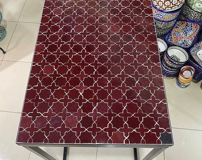 Mosaic table / Moroccan mosaic table / handmade table / rectangular mosaic table / indoor - outdoor mosaic table / dining table