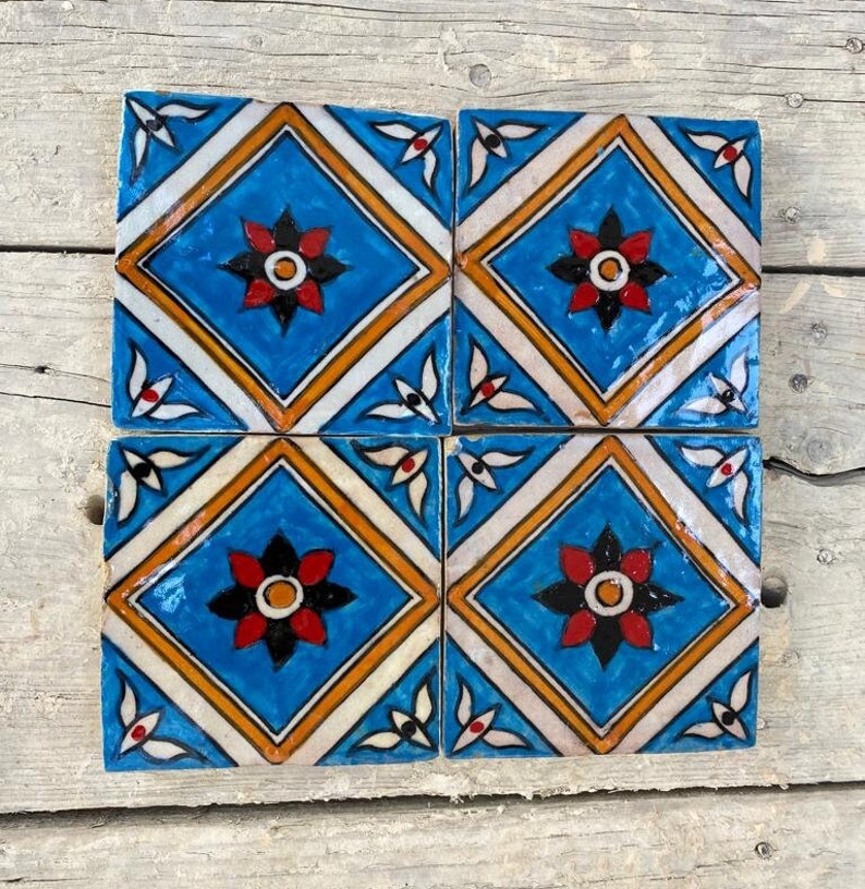 Authentic Handmade Moroccan Tiles: Hand-Painted Elegance Fired in Wood Oven zdjęcie 2