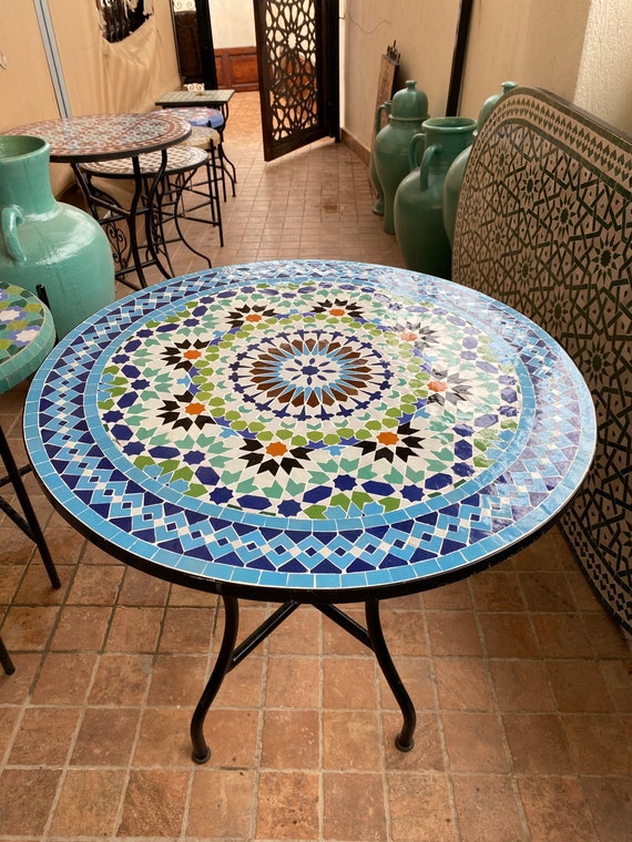 Marokkaanse mozaïektafel zellige tafel mozaïek tuintafel Etsy Nederland
