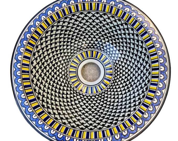 Handmade and hand painted Moroccan ceramic sink / washbasin. Moroccan washbasin handmade.ceramics sink