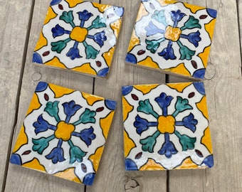 Zellige marocaine, tuiles marocaine fait main et peint à la main, carreaux de décoration 10/10 cm, Moroccan tiles.