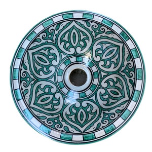 Handmade and hand painted Moroccan ceramic sink/washbasin. Moroccan washbasin handmade.ceramics sink