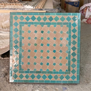 Dinning table-mosaic table-Zelig table-handmade Moroccan mosaic table-outdoor/indoor table- square mosaic table