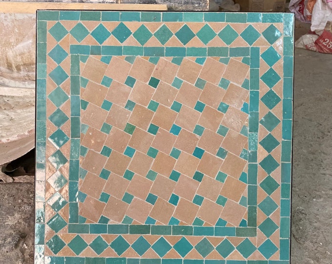 Dinning table-mosaic table-Zelig table-handmade Moroccan mosaic table-outdoor/indoor table- square mosaic table