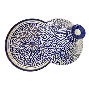 Handmade and hand painted Fes ceramic tagine dish / Moroccan tagine dish / tagine dish for serving only. image 3