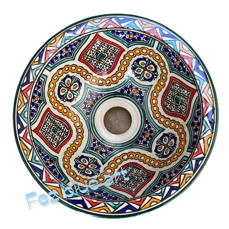 Sink / Sink in Moroccan ceramic handmade and hand painted. Moroccan washbasin handmade. Moroccan sink, ceramics sink