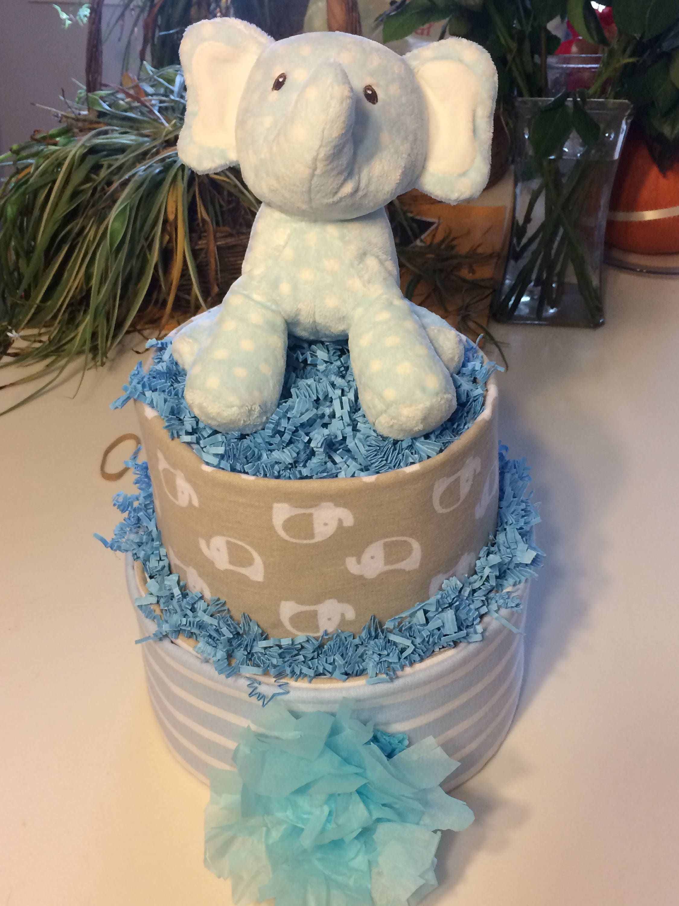 Blue Two-Tier Diaper Cake Gift main image 0