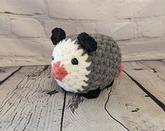 Opossum plushie, crochet possum