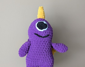 One Eyed One Horned Flying Purple People Eater Crochet Plush