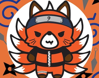 Ninja Kitsune Hard Enamel Pin | Nine Tailed Fox in Cosplay by Nine Tails LLC