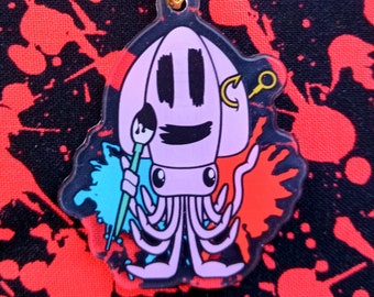 NineTails "Ikka Splat" Bag Charm | Japanese Mythology Inspired Giant Squid Epoxy Key Chain by Nine Tails LLC