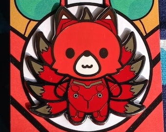 Mech Pilot Kitsune Hard Enamel Pin | Nine Tailed Fox in Asuka Cosplay by Nine Tails LLC