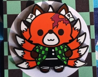 Slayer of Demons Kitsune Hard Enamel Pin | Nine Tailed Fox in Cosplay by Nine Tails LLC