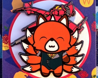Space Cowboy Kitsune Hard Enamel Pin | Nine Tailed Fox in Spike Cosplay by Nine Tails LLC